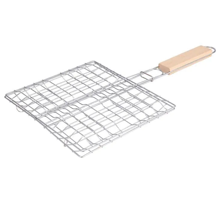 Stainless Steel Outdoor Grill with Wooden Handle