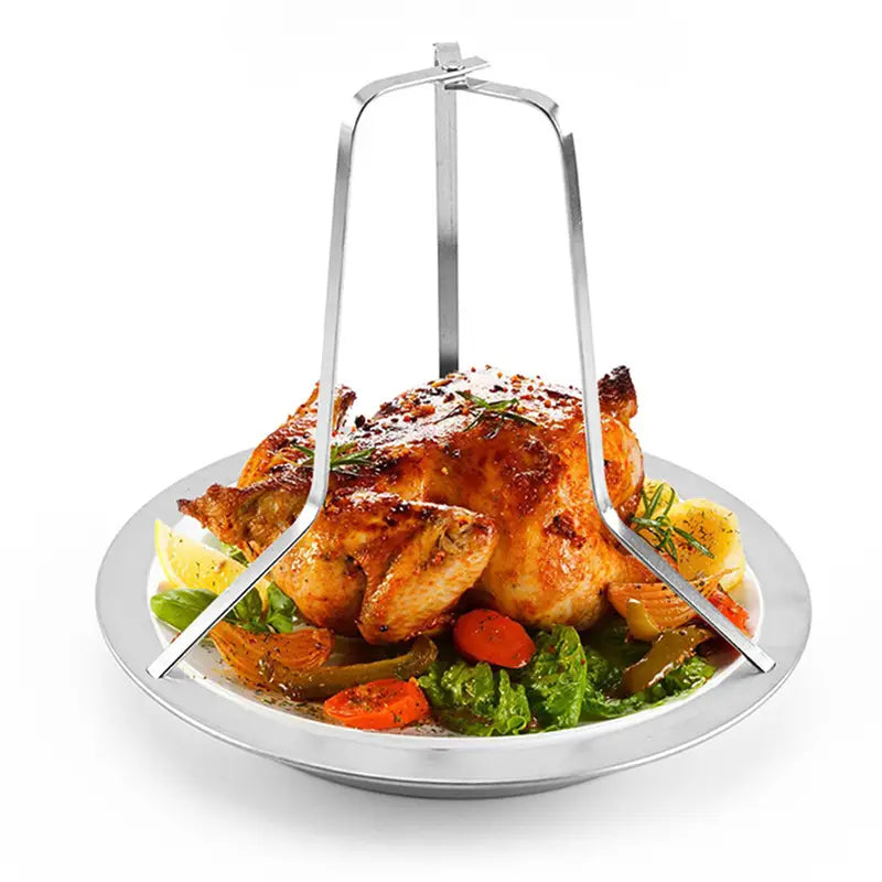 Stainless Steel Chicken Roaster Rack for BBQ & Turkey