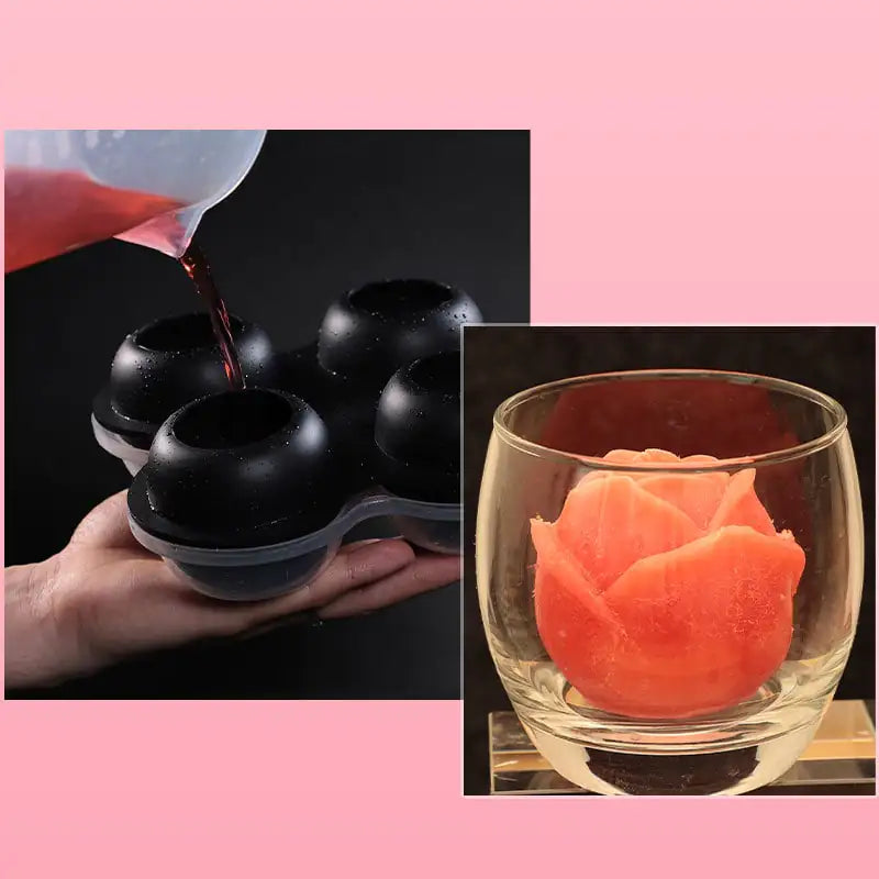 3D Large Rose Silicone Ice Molds for Whisky and Candy