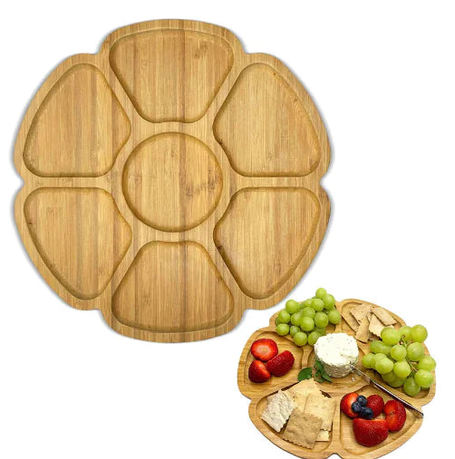 Round Bamboo Serving Tray for Fruits and Vegetables (One Piece)