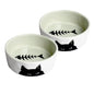 Cat Bowls - Premium Ceramic Cat Food and Water Dish Set of 2