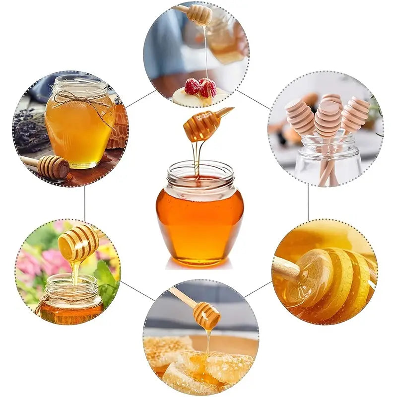 Wooden Honey Mixing Stick Set - Eco-Friendly Kitchen Tools