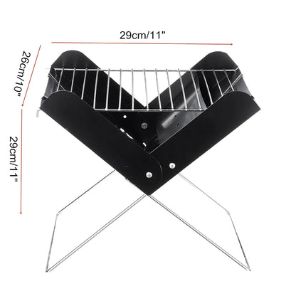 Outdoor Folding BBQ Grill - Small X-Type Design