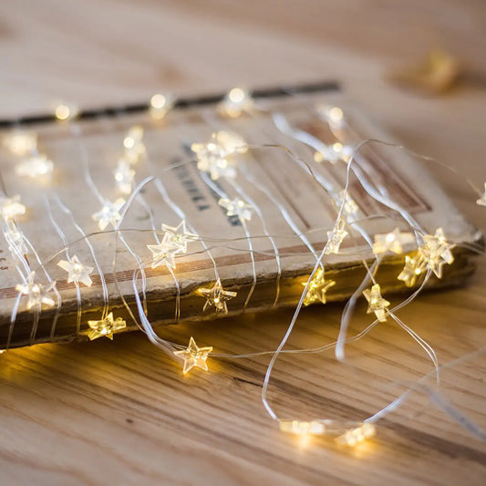 LED Copper Wire Star String Lights for Home Decor
