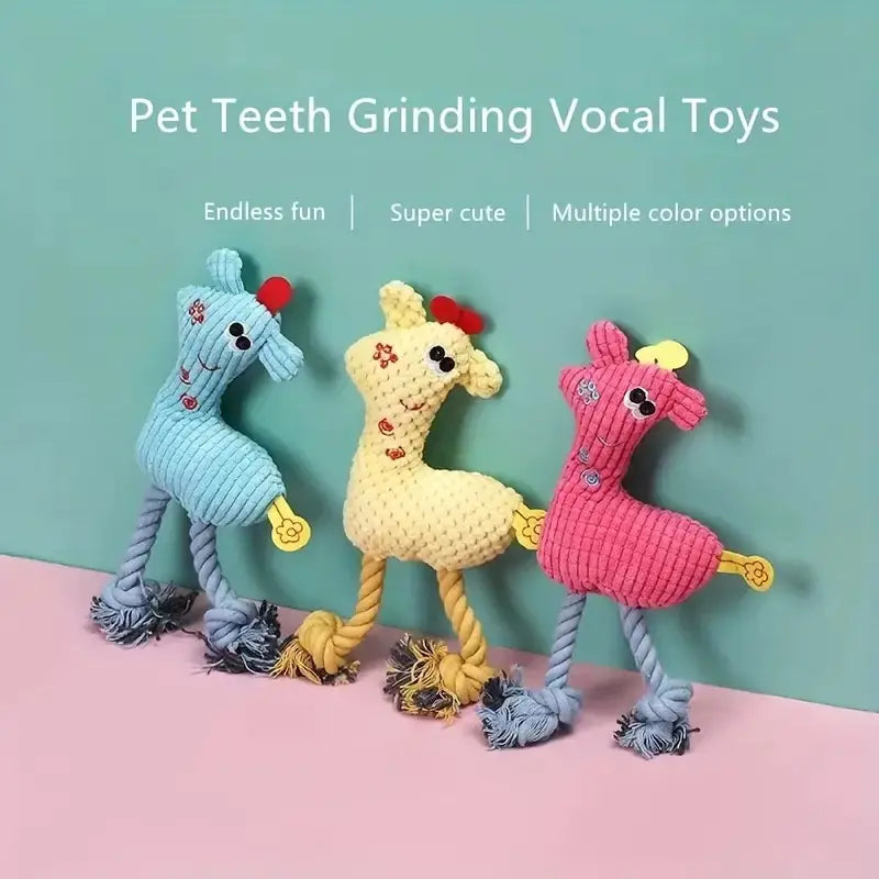 Plush Dog and Cat Toys with Sound - Corn and Fawn