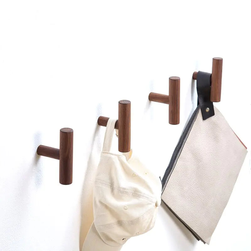 Wood Hooks Hanger Wall