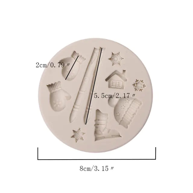 Christmas Silicone Molds for Cake Decorations (Set)