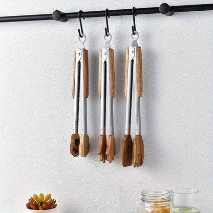 9-Inch Polished Stainless Steel BBQ Tongs (1pc)