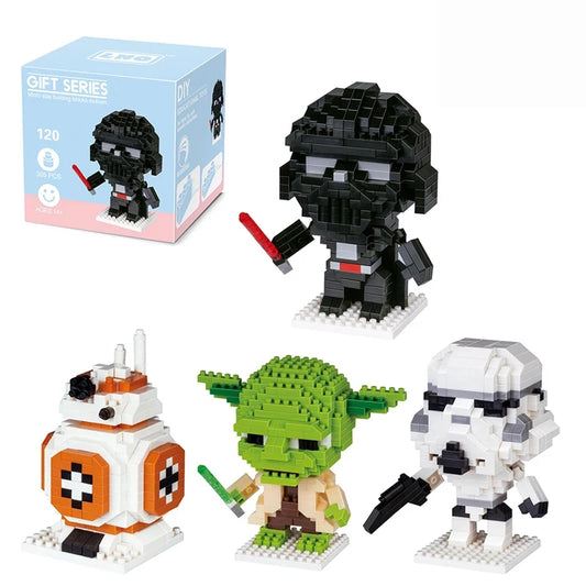 Star Wars Building Blocks - Yoda, Darth Vader, Storm Trooper, R2D2 Assembly Bricks