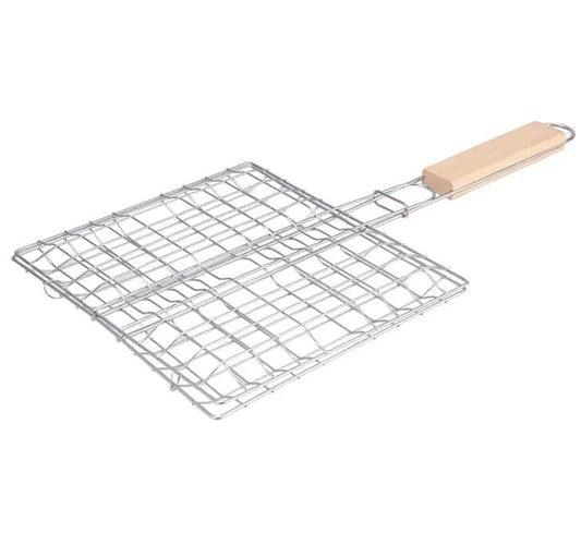 Stainless Steel Outdoor Grill with Wooden Handle