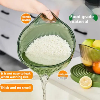 3 in 1 Drain Basket – Rice Washer, Veggie Basin, & Fruit Strainer