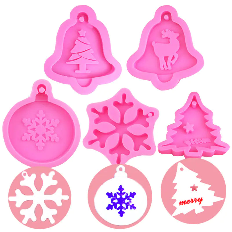 Silicone Molds for Christmas Tree, Snowflake, and Cake