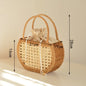 Handwoven Rattan Picnic Basket for Storage and Outings