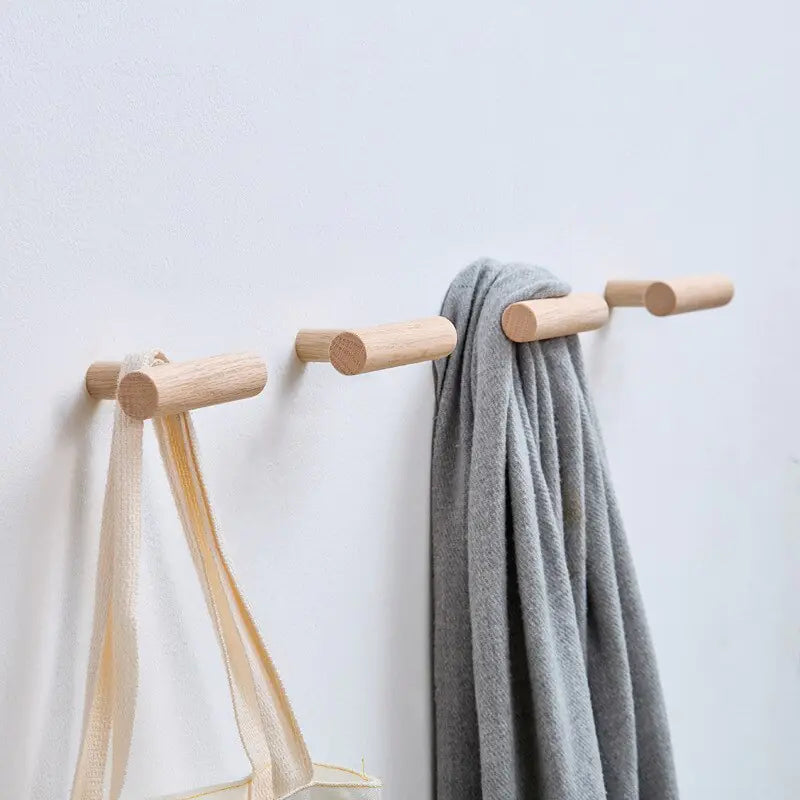 Wood Hooks Hanger Wall