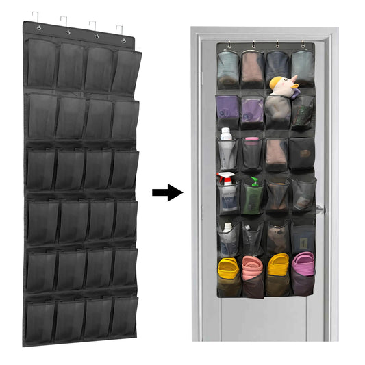 Over the Door Shoe Organizer 24 Large Breathable Mesh Pockets